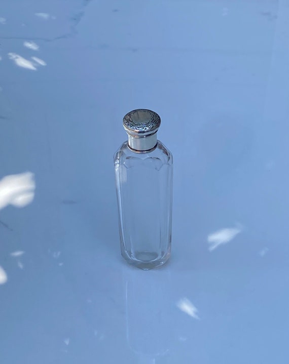 A Tall Cut Glass and Silver Perfume Bottle - image 1