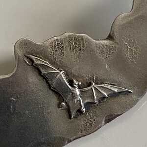 1890-95 George W. Shiebler Sterling Silver Moon and Bat Homeric Medallion Brooch image 7