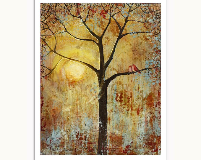 Love Birds Wall Decor Art Print Red Birds 8X10 Tree Sunny Etsy