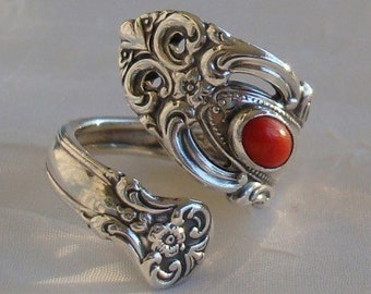 1973 Carnelian Grand Duchess Towle Vintage Sterling Spoon Ring dmfsparkles