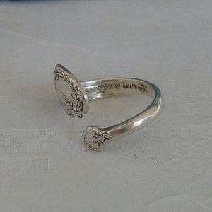 SMALL RARE Heart Vintage Wallace Sterling Spoon Ring dmfsparkles image 4