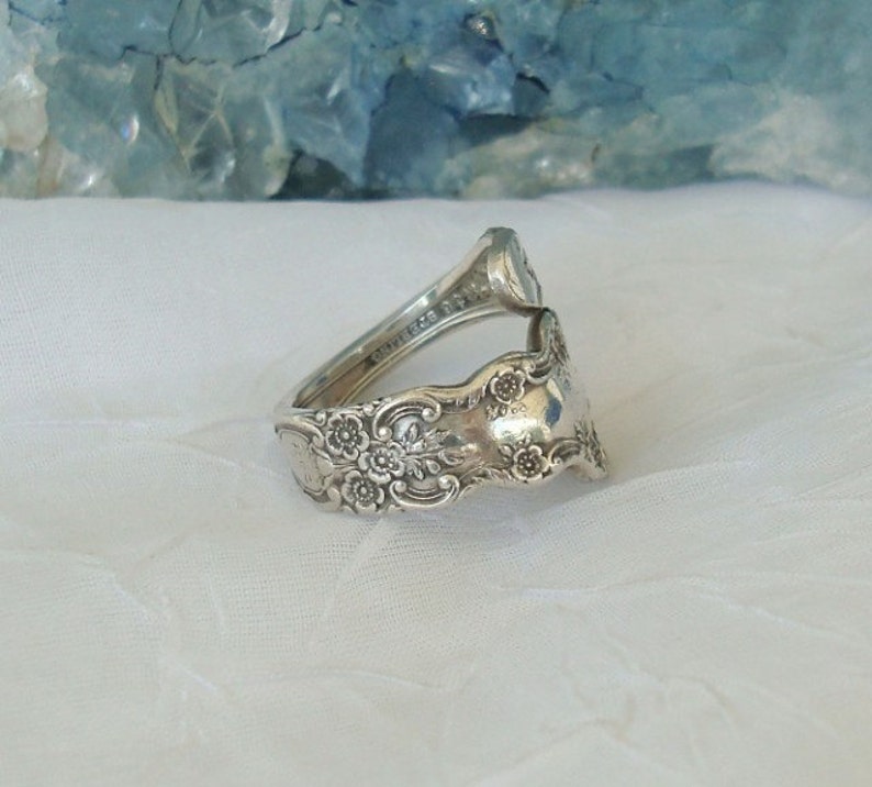 Vintage Sterling Silver Pat 1900 Buttercup Bypass Spoon Ring dmfsparkles image 3