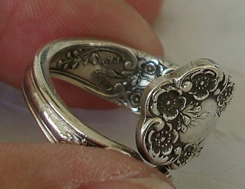 Vintage Sterling Silver Pat 1900 Buttercup Bypass Spoon Ring dmfsparkles image 2