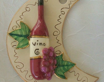 Porcelain Home Decor Ornament  Vino Wine dmfsparkles