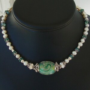 Tourbillonnantes mers Murano cristal collier de perles et boucles doreilles dmfsparkles image 2