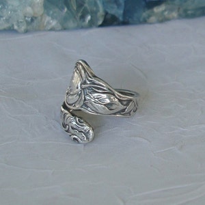 Cabbage Rose Gorham Vintage Sterling Spoon Ring dmfsparkles image 3