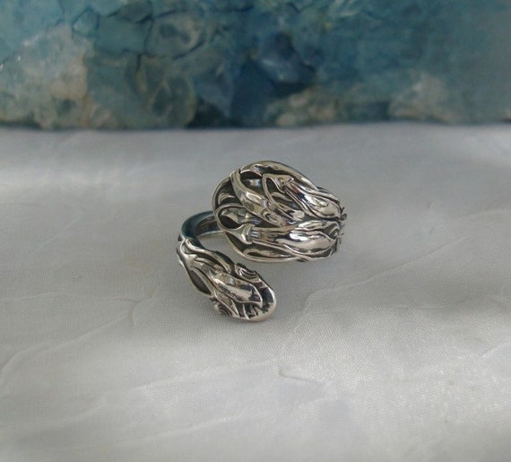 Flowers Gorham Vintage Sterling Silver Spoon Ring… - image 2