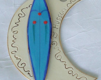 Porcelain Home Decor Nautical Ornament    Surf Board   dmfsparkles