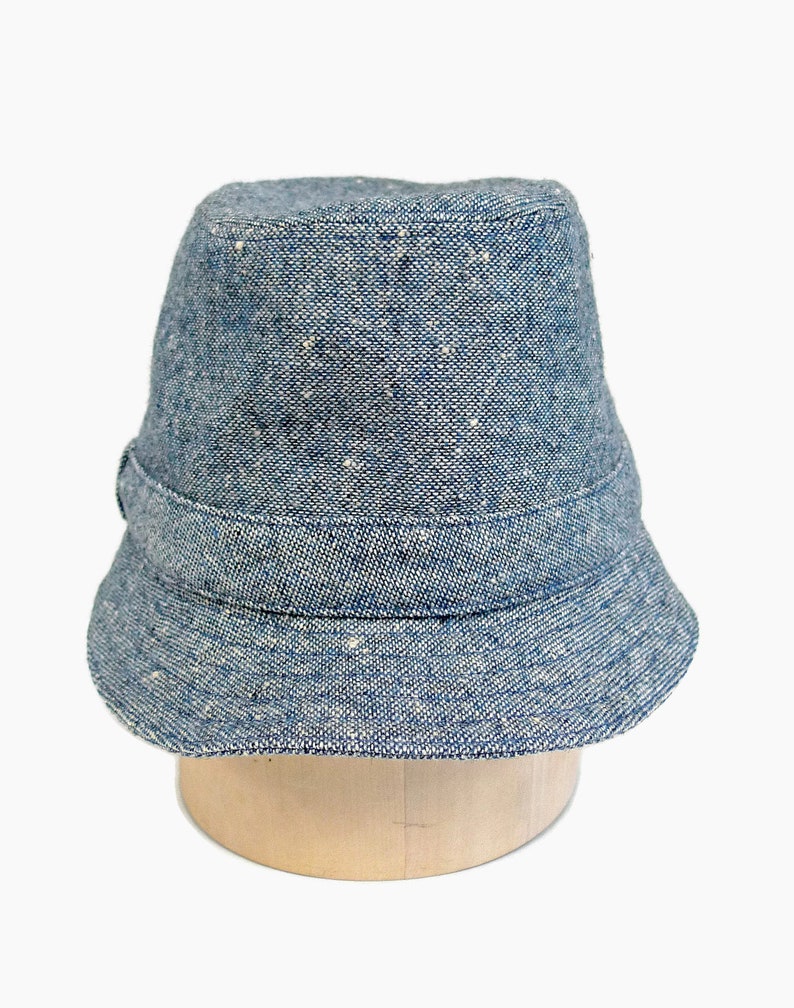 Irish Walking Hat in Vintage Blue Tweed Bucket Hat | Etsy