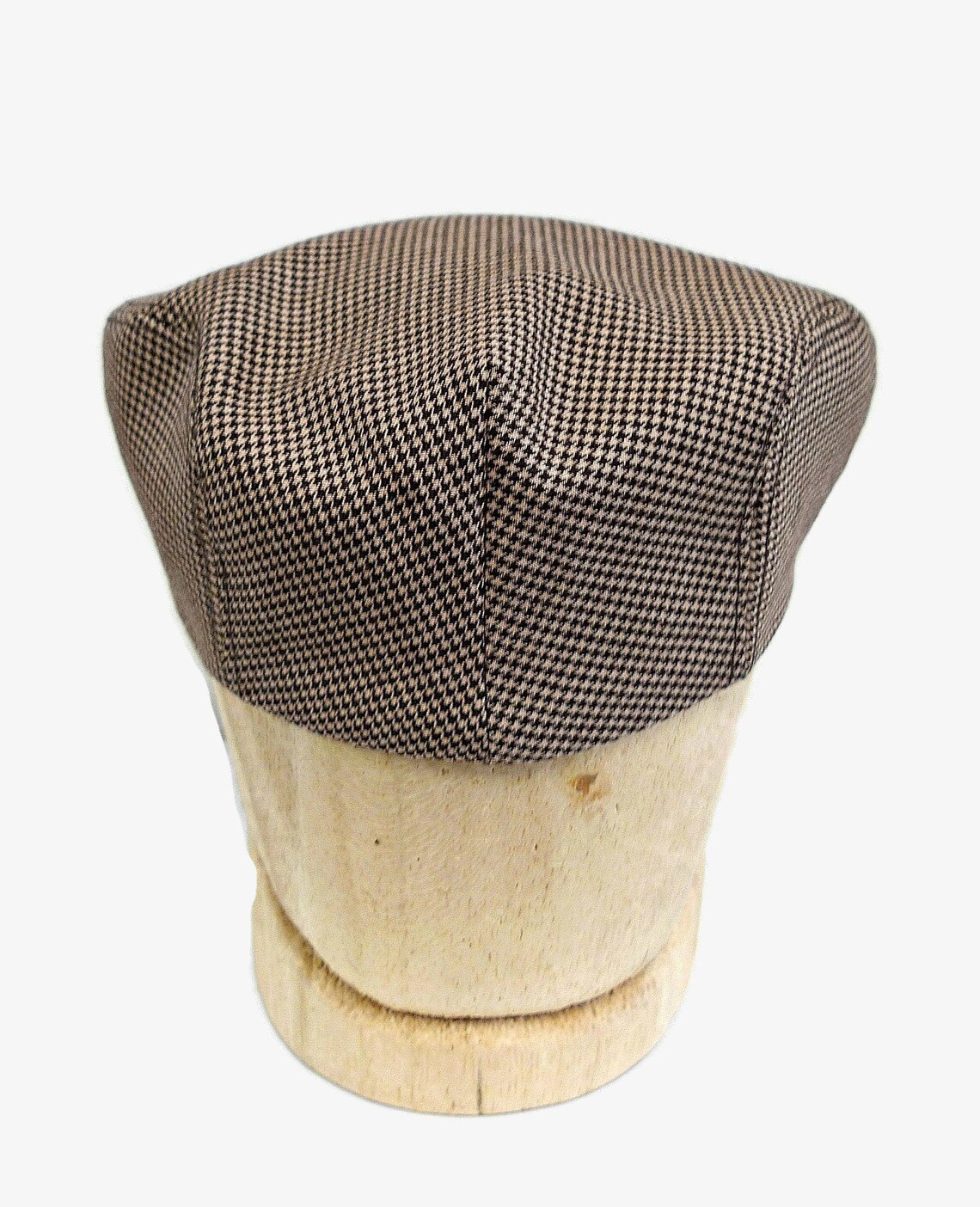 Men's Driving Cap in Vintage Houndstooth Wool Flat Cap Etsy