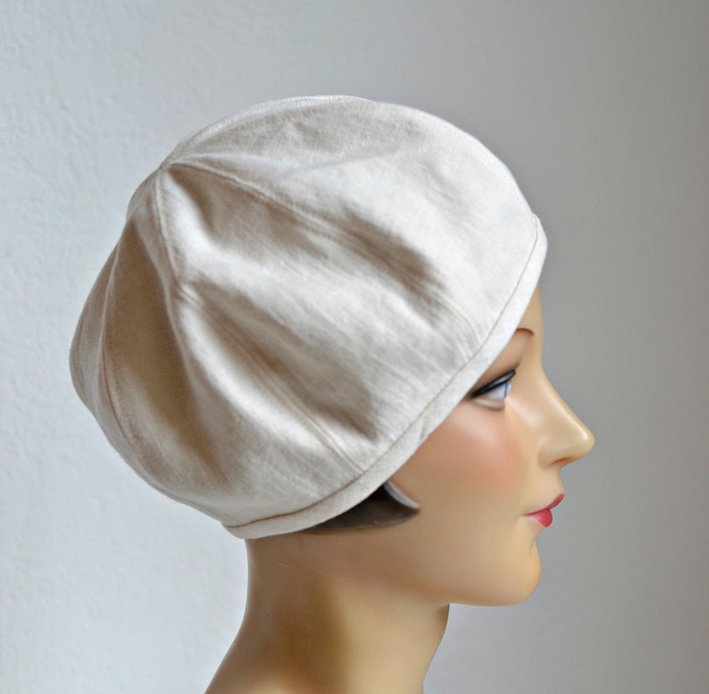 cream beret hat
