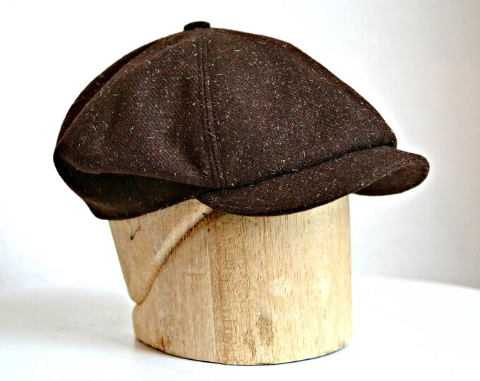 Men's Newsboy Cap in Vintage Brown Tweed Made to Order Etsy
