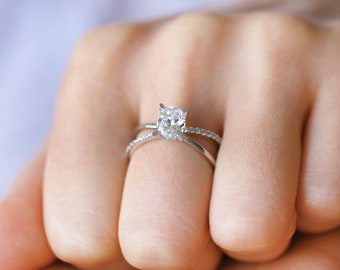 14K Solid Gold Criss Cross Ring • Crossover Engagement Band • Pave CZ Twisted Solitaire Ring