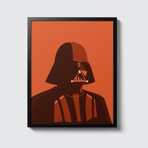 Darth Vader Art Print (warm edition) – Minimalist Retro Villain Wall Poster