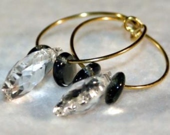 Crystal Hooped Earrings