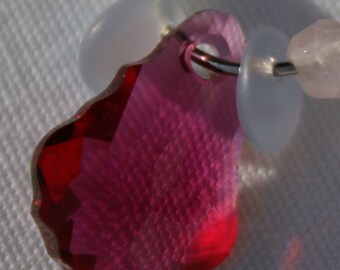 Ruby Crystal Hooped earrings