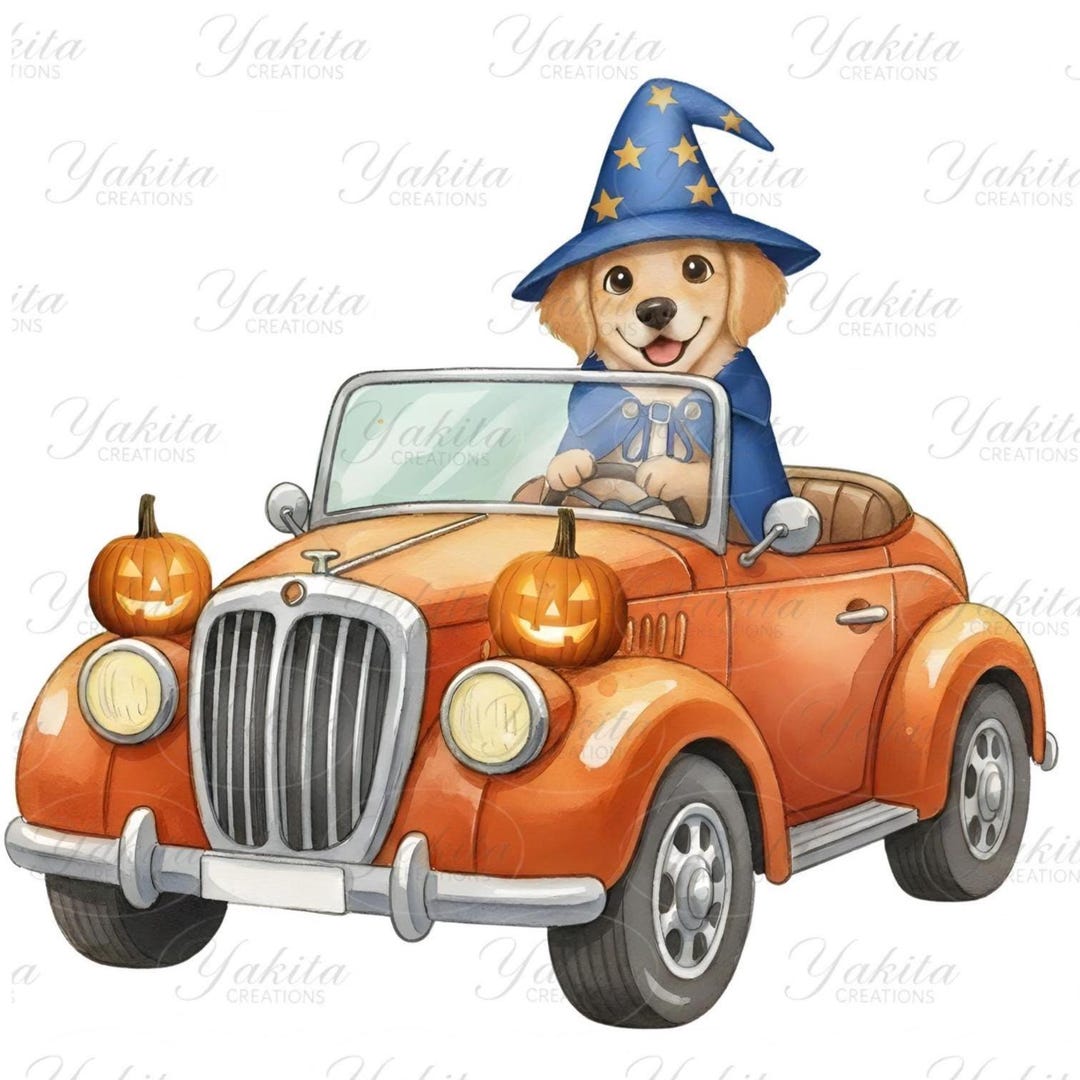Halloween Clipart, Golden Retriever PNG - Etsy