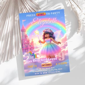 Pink Roblox girl, Birthday Invitation, Roblox girls Canva, Roblox girls Party, Roblox girls Digital Invitation,Roblox girls Party Invite
