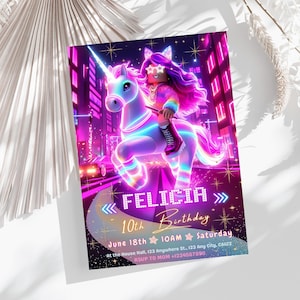 Roblox Unicorn Birthday Invitation: Editable Canva Template (Digital Download)