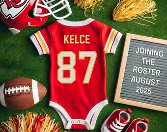 Kansas City Chiefs Football Themed Baby Announcement (Digital Pregnancy Announcement)
