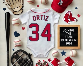 Red Sox Themed Baby Announcement (Digital Pregnancy Announcement)