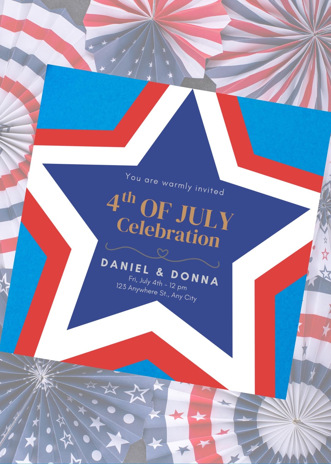 Editable Patriotic Invitation Template Veterans Day Memorial Day