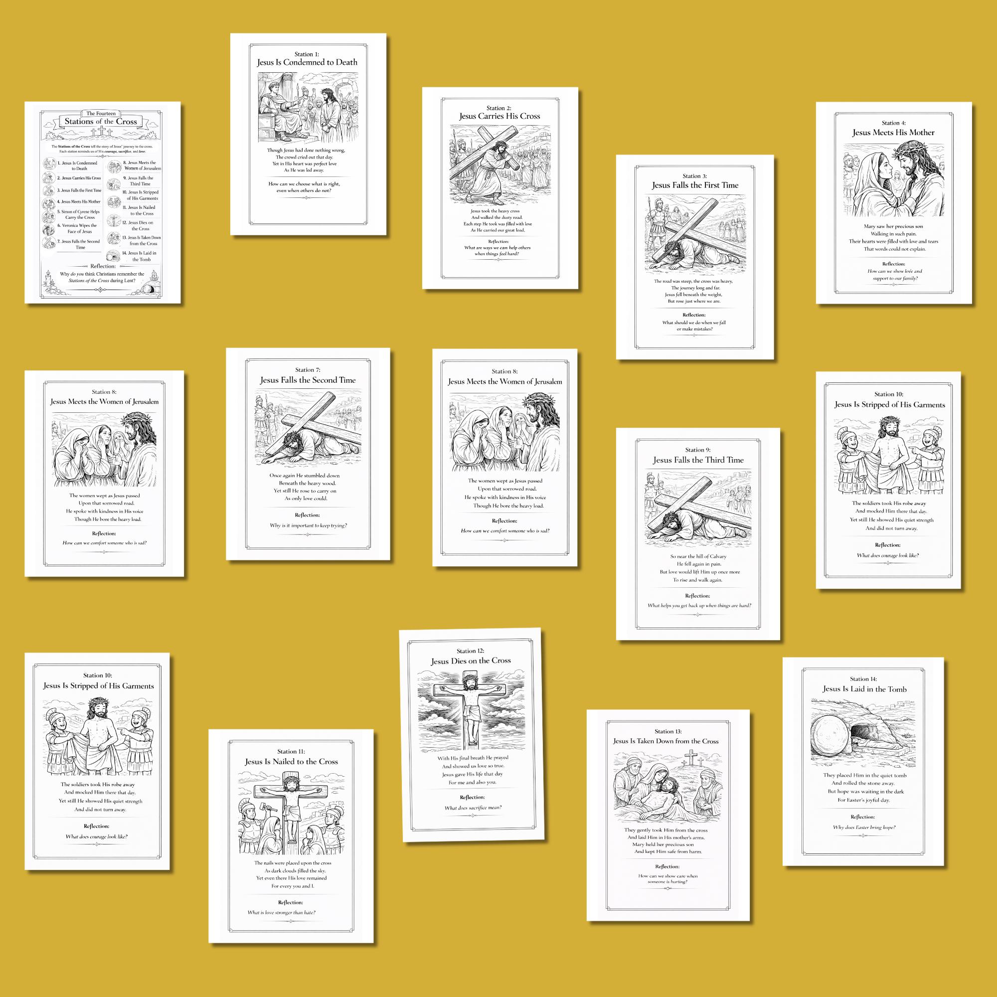 Stations of the Cross for Kids Printable Catholic Lent Activity Holy ...