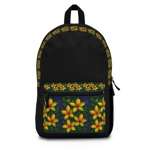 Floral Pattern Backpack, Vibrant Floral Rucksack, Everyday Backpack, Travel Companion, School Bag, Nature-Inspired Tote