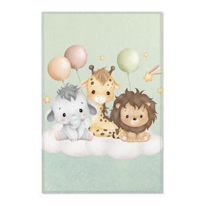 Alfombra infantil caprichosa, decoración infantil con animales adorables, suelo para sala de juegos, regalo para baby shower, tapete de juego suave, alfombra para habitación infantil