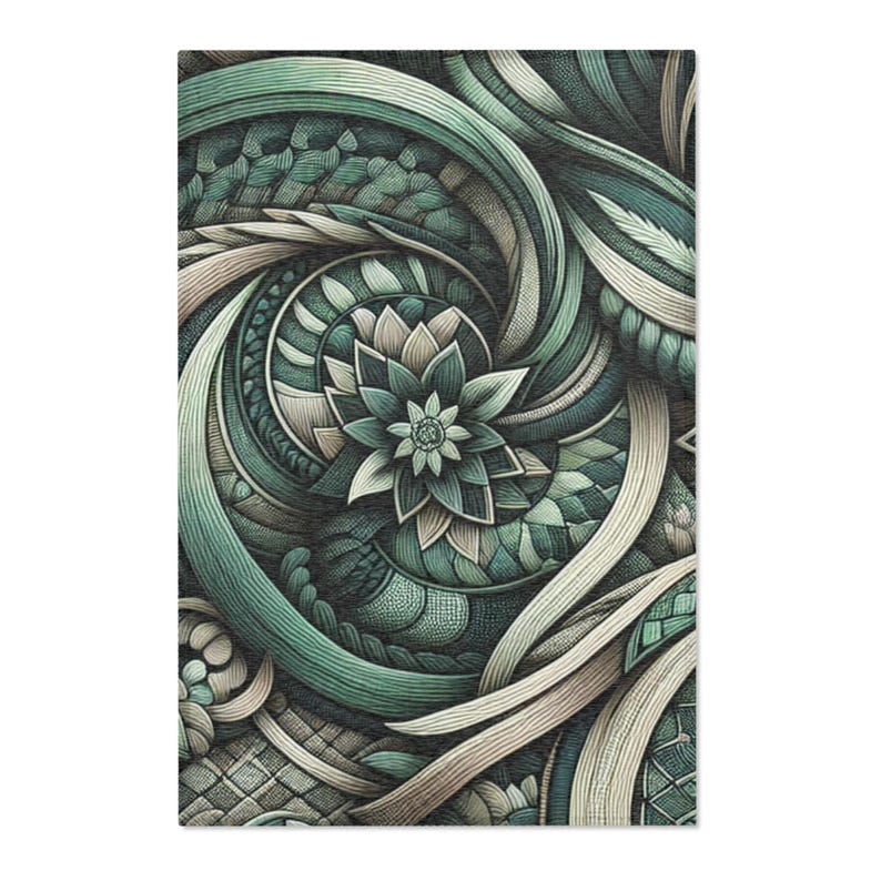 Peaceful Large Rug Peaceful Emerald Green Area Rug - Home Decor Nature Inspired Rug Large ...
