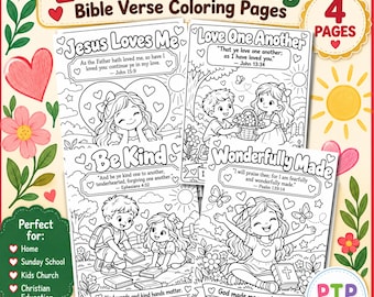 Bible Verse Coloring Pages for Kids | Bible Coloring Pages | Love & Identity Christian Sunday School Printable PDF
