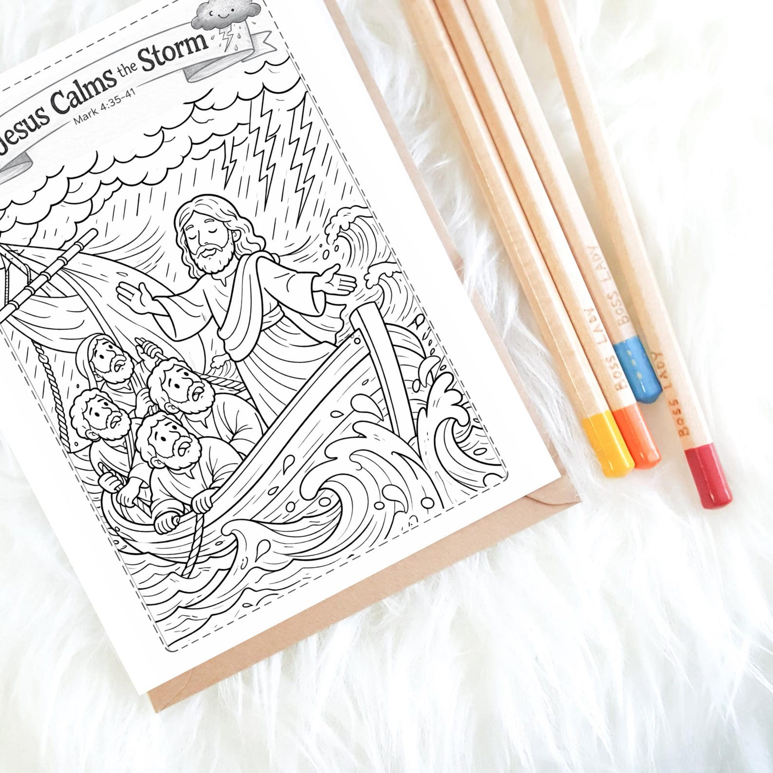 Jesus Calms the Storm Coloring Pages Mark 4:35-41 Bible Story & Prayer ...