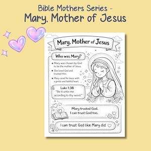 Christian kids poem page about Mary and trusting God