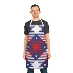 Patriotic Stars & Stripes Apron: Red White Blue BBQ Apron