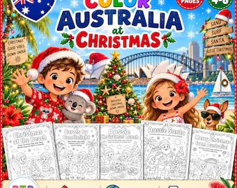 Christmas Coloring Pages for Kids | Australian Christmas Traditions | Christmas Around the World Printable PDF