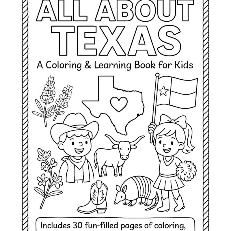 Coloring Books Texas - Etsy