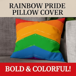 Rainbow Pride Pillow Cover - Colorful LGBTQ+ Home Decor, Summer Cushion Gift, Vibrant Living Room Accent