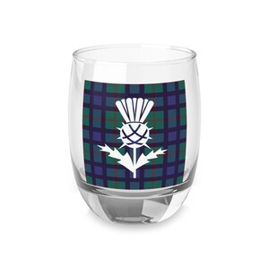 Scottish Thistle Whisky Glass: Tartan Scotch Lover Gift