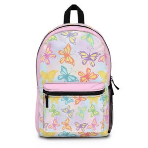 Colorful Butterfly Backpack for Kids, Cute School Bag, Butterfly Print Rucksack, Perfect Back to School Gift, Birthday Present, Travel Pack