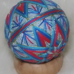 4&quot; Japanese Temari Ball - String Art - Ball Embroidery - Home Decor - Collectible Ball - Decorative Art Ball