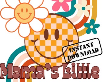 Mama's Little Groovy Babe png - retro png - groovy png voor sublimatie - girl's groovy png - jaren 70 png