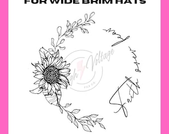 Bredbrättad hatt SVG - Tro över rädsla hattbränna design - För pyrografi - Hattbränna design - Western bränd hatt DIY - Lasergraverad hatt
