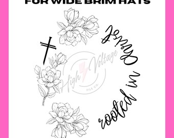Hoed met brede rand SVG - geworteld in Christus Hat Burn Design - voor pyrografie - Hat Burning Design - Western Burned Hat DIY - lasergegraveerde hoed