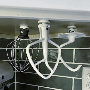 KitchenAid Hanging Attachment Organizer Hook - Under Cabinet Customizable Storage for Mixer Attachments