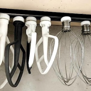 MAGNETIC KitchenAid Mixer Attachment Storage - Fully Customizable Under Cabinet Organizer for Multiple Attachments