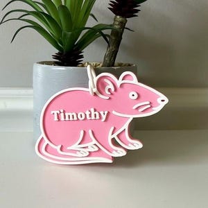 Custom Pet Name Tag - Cage Sign - Rat - Pig - Rabbit/Bunny - Hamster - Turtle - Snake