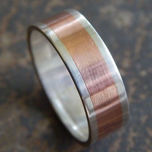 RUSTIC Silver & Copper // Men's Wedding Ring // Women's Wedding Ring // Men's Wedding Band // Women's Wedding Band // Unique Band