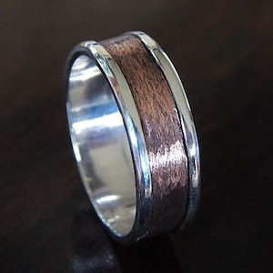 6, 7, 8 mm TEXTURED Copper & Silver Band  // Men&#39;s Wedding Ring // Women&#39;s Wedding Ring // Men&#39;s Wedding Band // Women&#39;s Wedding Band