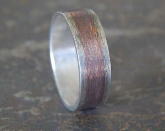 5-8mm RUSTIC TEXTURED Silver Band // Mens Wedding Ring // Womens Wedding Ring // Silver Wedding Band // Copper Wedding Band // Unique