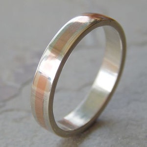 4 mm Silver & Copper // Men&#39;s Wedding Ring // Women&#39;s Wedding Ring // Men&#39;s Wedding Band // Women&#39;s Wedding Band // Unique Band
